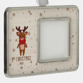 トイパーソナライズされたンデリアベビー初めてのクリスマス シルバープレートフレームオーナメント (右)