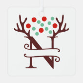 トイパーソナライズされたンデリア〔雄ジカの〕枝角名"N" メタルオーナメント (裏面)