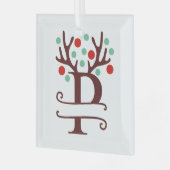 トイパーソナライズされたンデリア〔雄ジカの〕枝角名「P」 ガラスオーナメント (正面左)