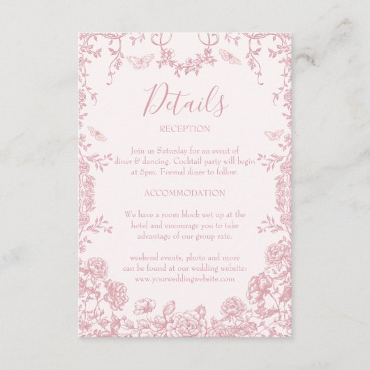 トイビクトリアンルピンクチノイ結婚ズリー詳細 エンクロージャーカード (正面)