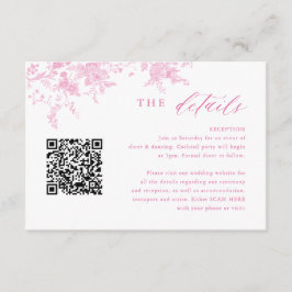 トイビクトリアンルピンクフローラの結婚詳細QR エンクロージャーカード