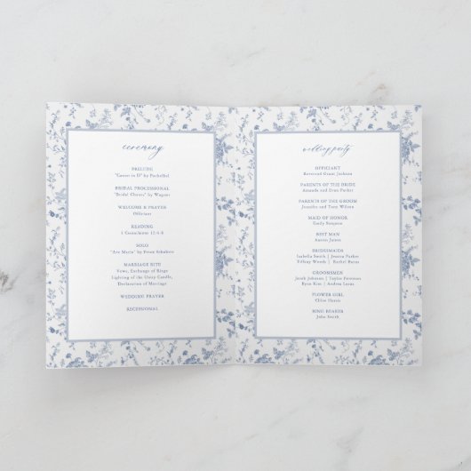 トイビクトリアンルブルーフローラ結婚の式 プログラム (内部)