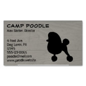 トイファンシープードルシルエットフェイクウッドスタイル マグネット名刺 (正面)