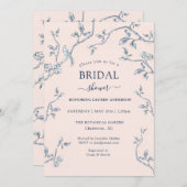 トイフランスのルピンク&ブルーブライダルシャワー招待 招待状 (正面/裏面)