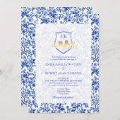 トイフランスのルブルーフローラクレスト結婚ズ 招待状 (正面/裏面)