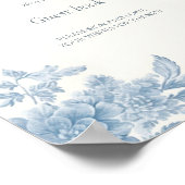 トイフランスのル青フローラの結婚ゲストブックサイン ポスター (角)