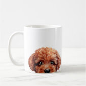 トイプードルの赤味がかったbrwon コーヒーマグカップ (左)