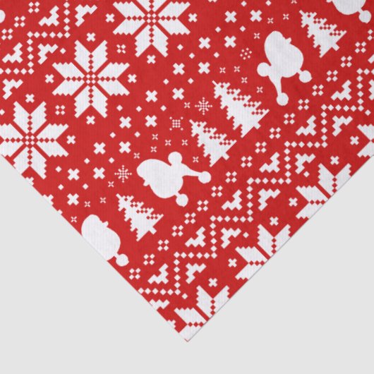 トイプードルはクリスマスパターンのシルエットを描きます 薄葉紙 (詳細)