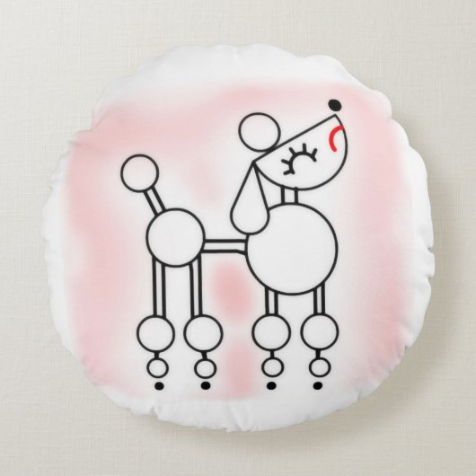 トイプードルギフトプードルノベルティ装飾用クッション ラウンドクッション (正面)