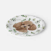 トイプードルグリーナリーボホベイビーシャワー紙プレート ペーパープレート (アングル)