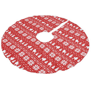 トイプードルシルエットのクリスマスパターン フェイクリネンツリースカート