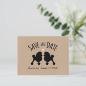 トイプードルシルエット結婚式の日付を保存 案内ポストカード (スタンド正面)