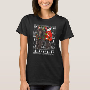 トイプードルドッグサンタライディングトイプードル醜いクリス Tシャツ