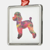 トイプードルドッグジオシルエット数々の メタルオーナメント (左)