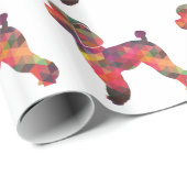 トイプードルドッグジオシルエット数々の ラッピングペーパー (ロールコーナー)