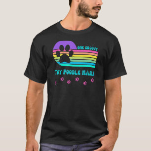 トイプードルドッグマママウィメンズレトロGroovyヴィンテージ Tシャツ