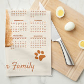 トイプードルドッグ2026カレンダー キッチンタオル (四つ折り)