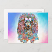 トイプードルパステル油 ポストカード (正面/裏面)