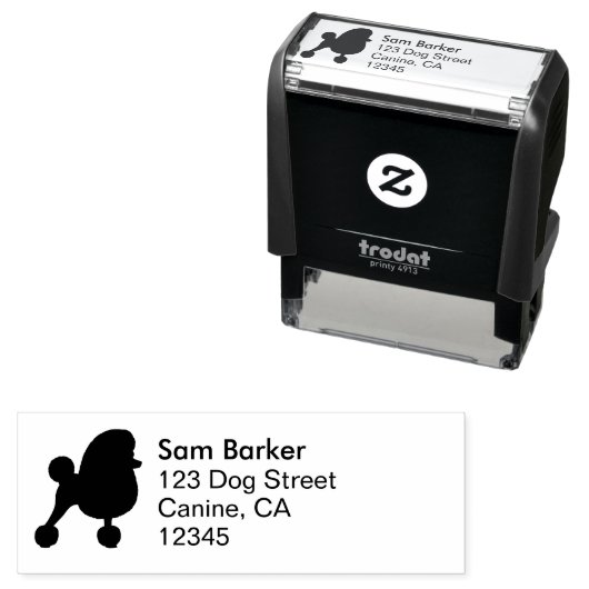 トイプードルファンシーシルエット差出人住所 セルフインキングスタンプ (インサイチュ)