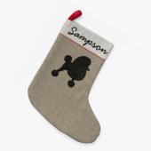 トイプードルファンシードッグシルエットミニチュアプードル スモールクリスマスストッキング (正面 (吊り時))