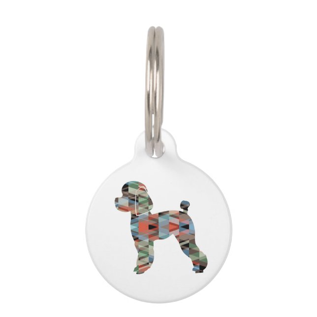 トイプードル犬ジオシルエットパターン ペット　ネームタグ (正面)