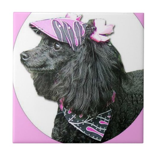 トイプードル犬 タイル (正面)