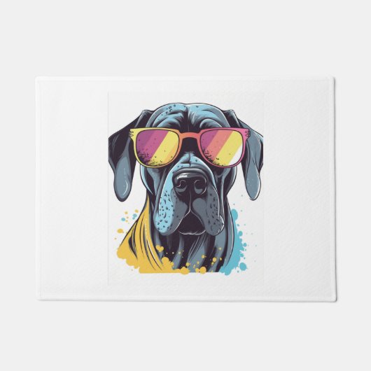 トイプードル – エレガンスは4つの脚を持つ ドアマット (正面)