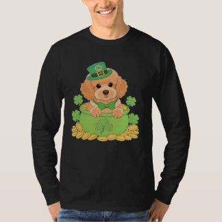 トイプードル セントパトリックスデー アイルランド シャムロック Tシャツ