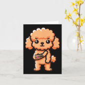 トイプードルIラブパパおもしろい犬タトゥー_1 カード (黄色い花)