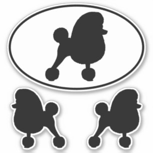 トイプーファンシール犬シルエットビニールステッカーセット シール