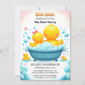 トイプールフォームBashツインゴムアヒル赤ちゃんシャワー 招待状 (正面)