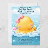 トイプールフォームBashツインラバーダック赤ちゃんシャワー 招待状 (正面)