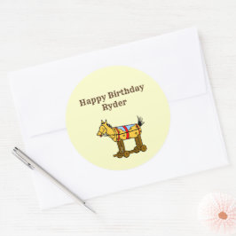 トイホースヴィンテージアート編集可能ウェスタン ラウンドシール