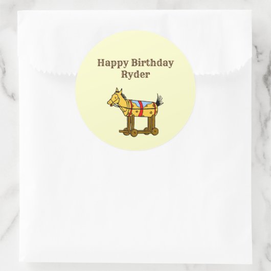 トイホースヴィンテージアート編集可能ウェスタン ラウンドシール (バッグ)