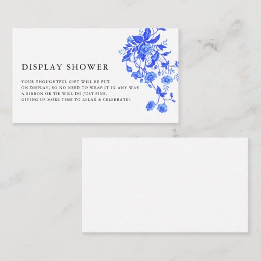 トイモダンルフランスのブルーフローラ表示シャワー エンクロージャーカード (正面/裏面)