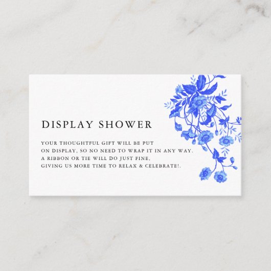 トイモダンルフランスのブルーフローラ表示シャワー エンクロージャーカード (正面)