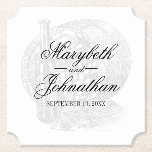 トイルと書道の編結婚集可能 ペーパーコースター (正面)