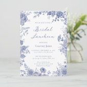 トイルエレガントブルーフランスのトワールブライダルルンチョン 招待状 (スタンド正面)