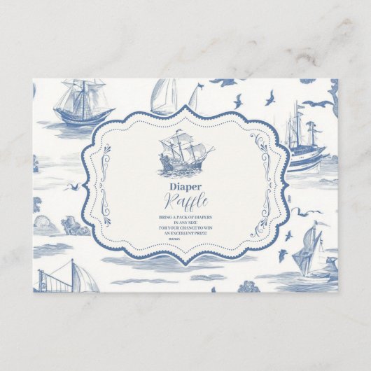 トイルエレガント赤航海のちゃんシャワーおむつラッフル エンクロージャーカード (正面)