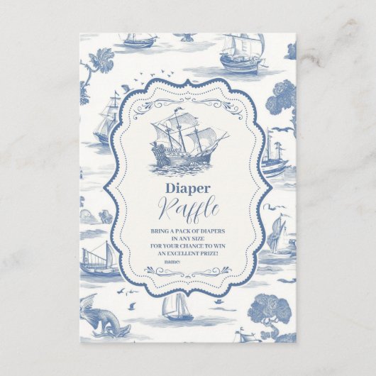 トイルエレガント赤航海のちゃんシャワーおむつラッフル エンクロージャーカード (正面)