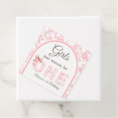 トイルコケットピンクボウ女の子の最初の1歳の誕生日 フェイバータグ (インサイチュ)