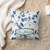 トイルコンテンポラリーバード&花模様装飾用クッション クッション (ブランケット)