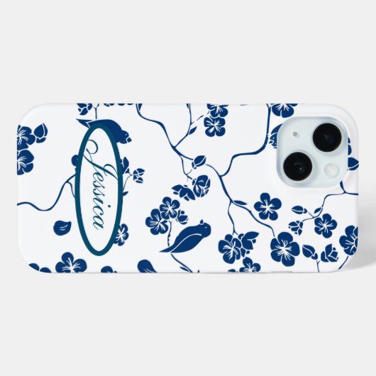 トイルコンテンポラリーバード&花模様 Case-Mate iPhoneケース (裏面 (横))