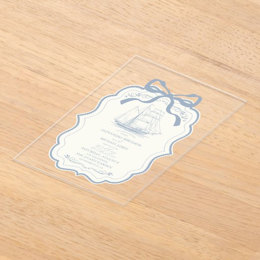 トイルシッ航海のクボー結婚ズ アクリル招待状 (レイダウン)