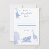 トイルジャングル動物サファリベビーシャワーアドバイスカード サンキューカード (正面)