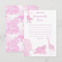 トイルジャングル動物サファリベビーシャワーアドバイスカード サンキューカード