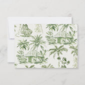 トイルトロピカルハワイアンアイランドウェディングRSVP 招待状 (裏面)