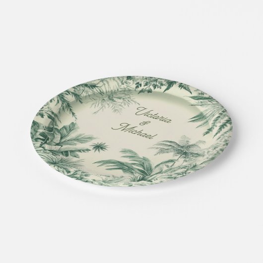 トイルトロピカルハワイアン結婚アイランドズ ペーパープレート (アングル)