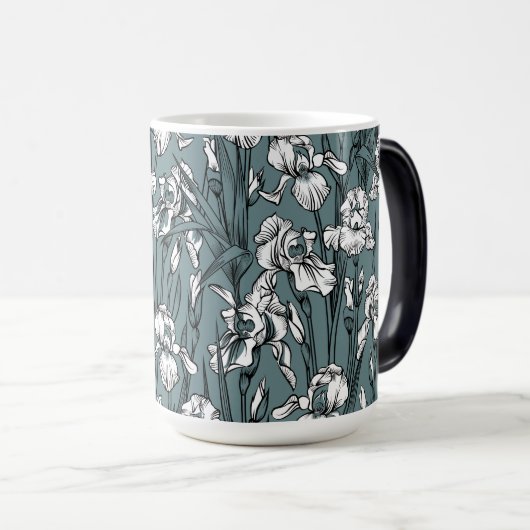 トイルドゥジュイアイリス |灰色の緑+黒 モーフィングマグカップ (正面右)