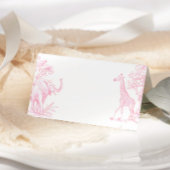 トイルドゥジュイピンクサファリミニマリスト赤ちゃんシャワー プレイスカード